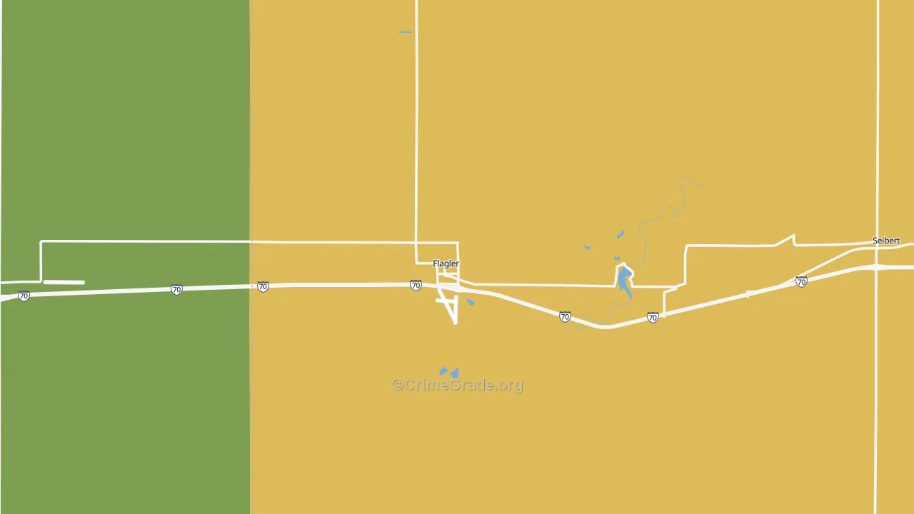 Flagler, CO Map of Burglary Rates