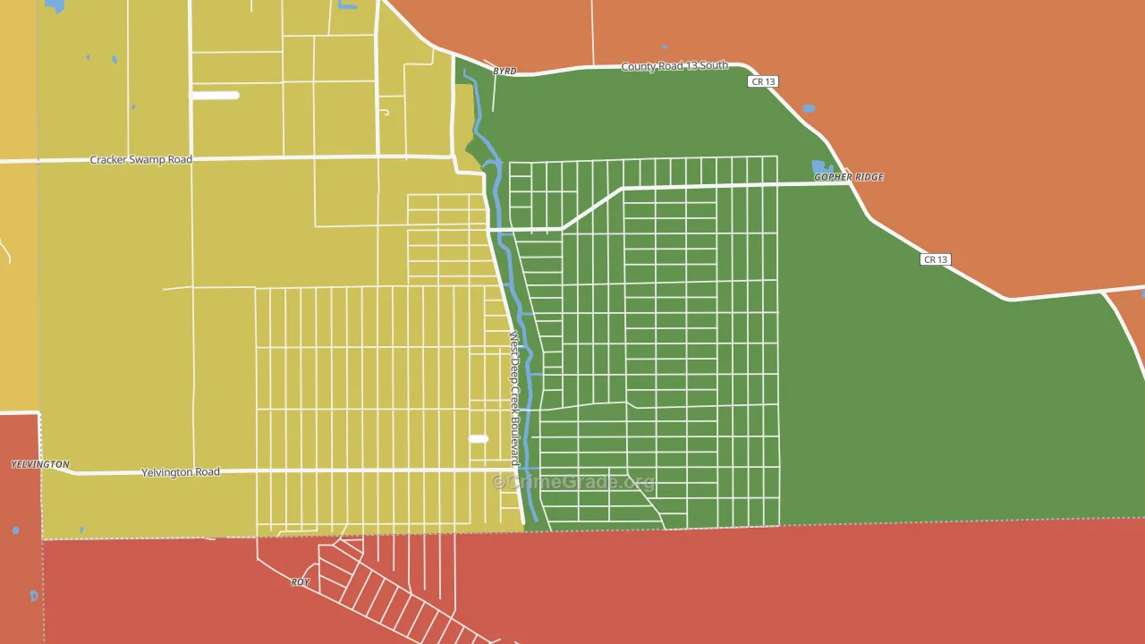 Flagler Estates, FL Map of Burglary Rates
