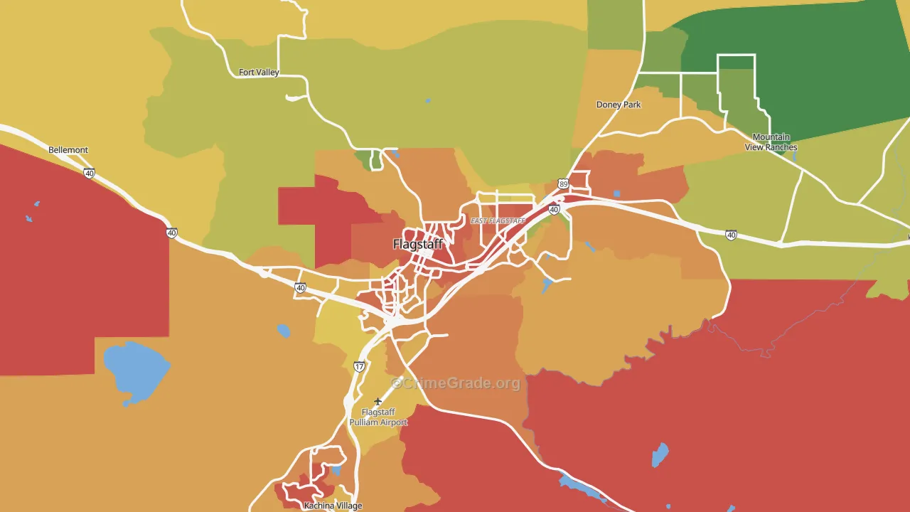 Flagstaff, AZ Map of Burglary Rates
