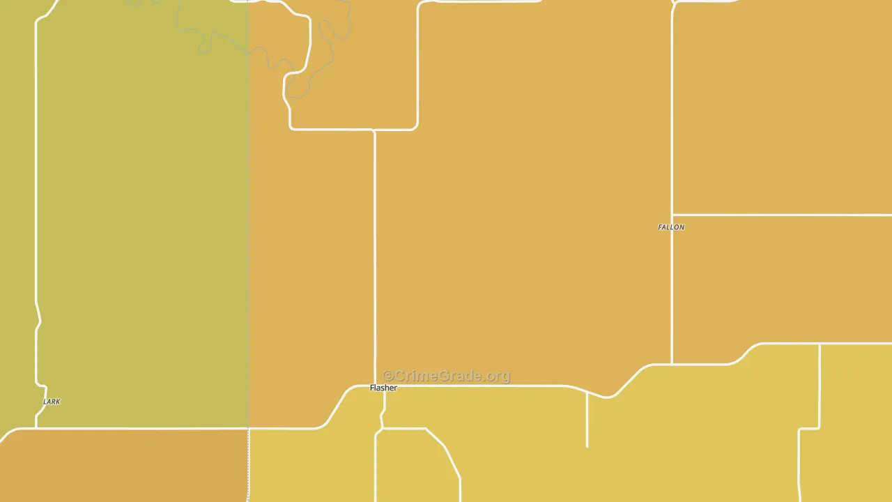 Flasher, ND Map of Burglary Rates