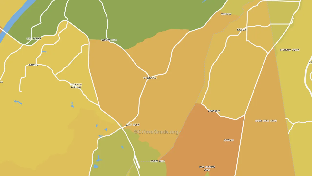 Flat Rock, AL Map of Burglary Rates