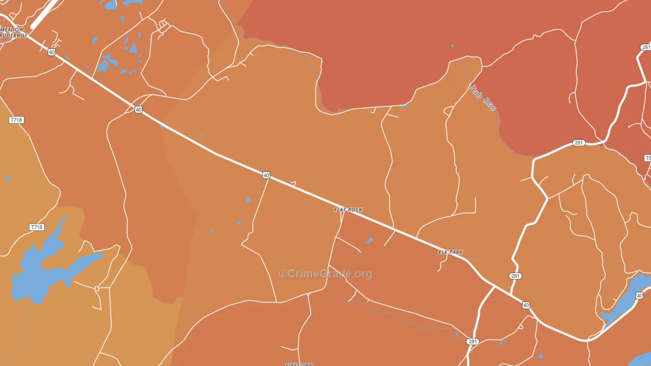 Flat Rock, PA Map of Burglary Rates