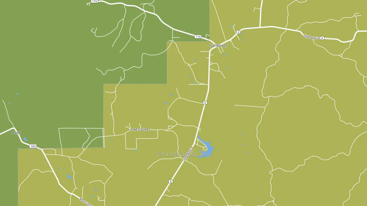 Flatwoods, LA Map of Burglary Rates
