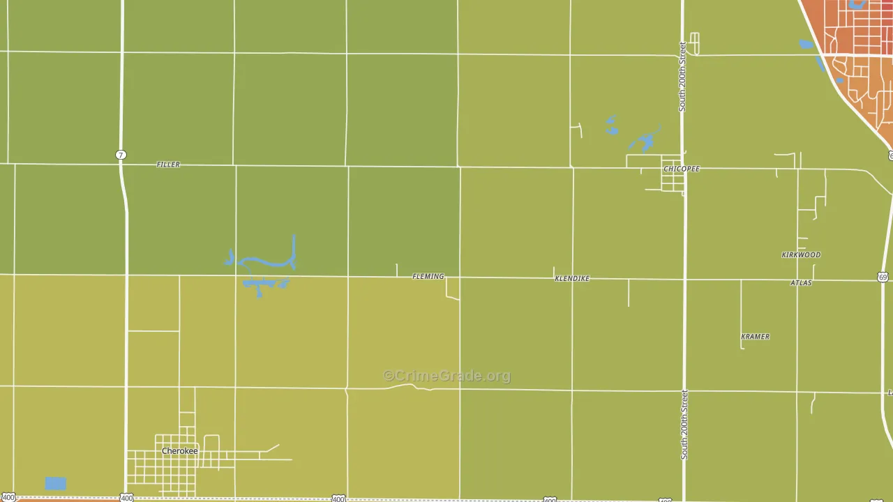 Fleming, KS Map of Burglary Rates