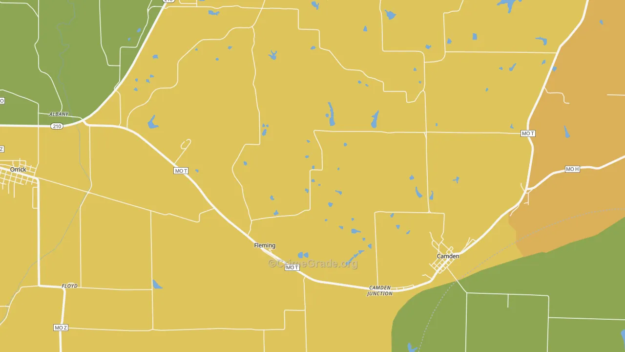 Fleming, MO Map of Burglary Rates