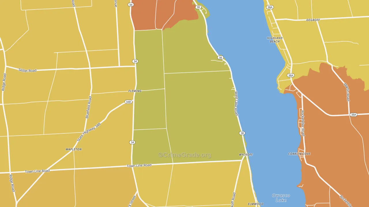 Fleming, NY Map of Burglary Rates