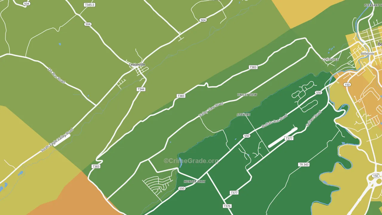 Fleming, PA Map of Burglary Rates