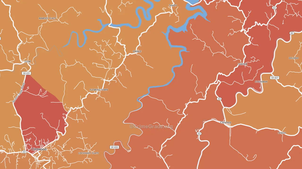 Flemingtown, VA Map of Burglary Rates