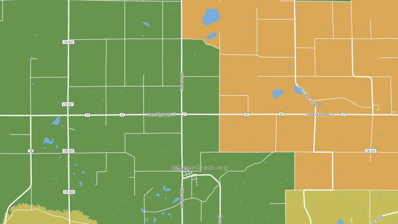 Flensburg, MN Map of Burglary Rates