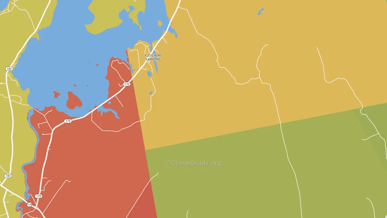 Fletchers Landing, ME Map of Burglary Rates