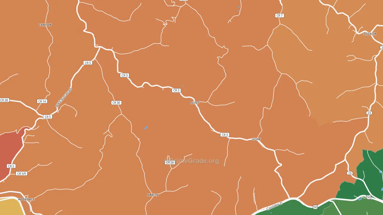 Flint, WV Map of Burglary Rates