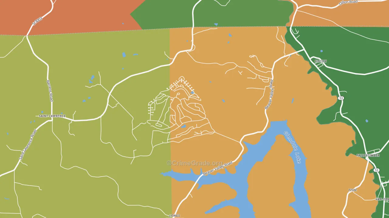 Flinton, PA Map of Burglary Rates