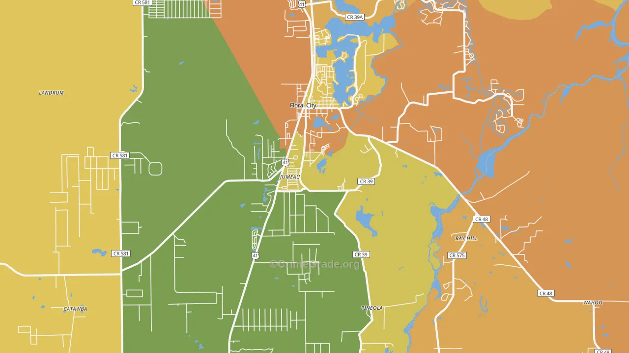 Floral City, FL Map of Burglary Rates
