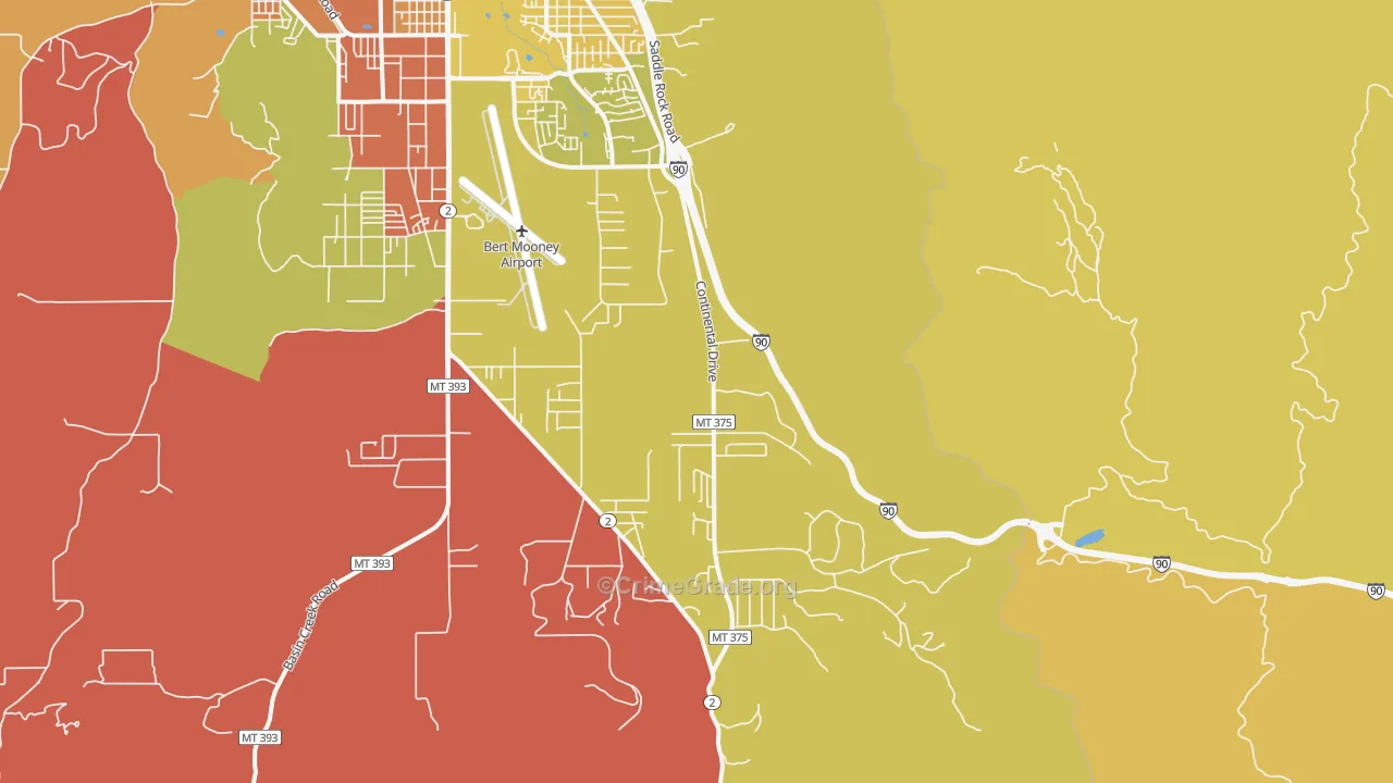 Floral Park, MT Map of Burglary Rates