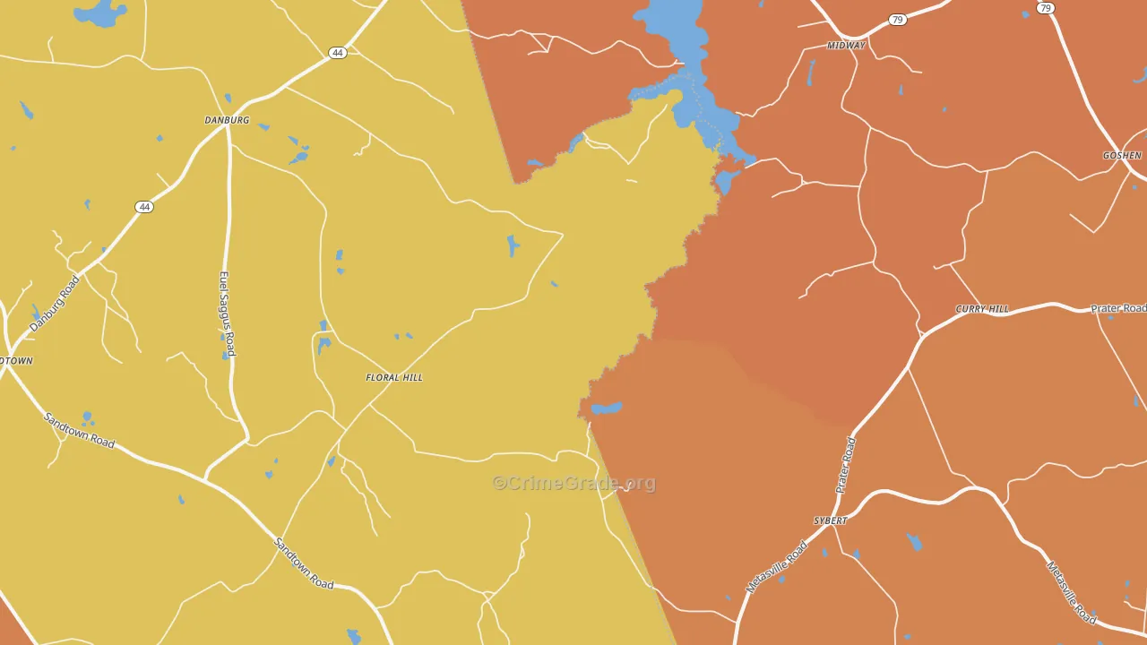 Floralhill, GA Map of Burglary Rates