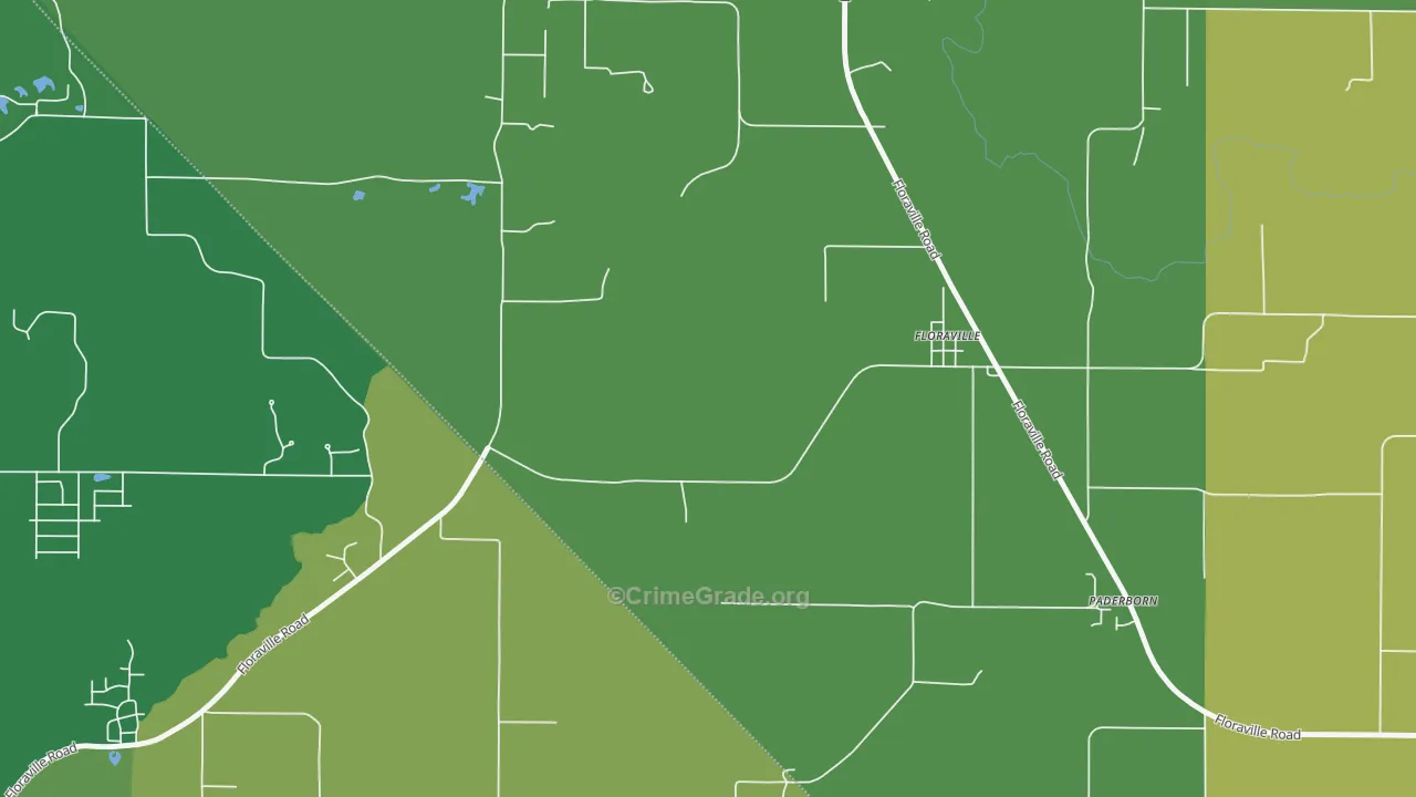 Floraville, IL Map of Burglary Rates