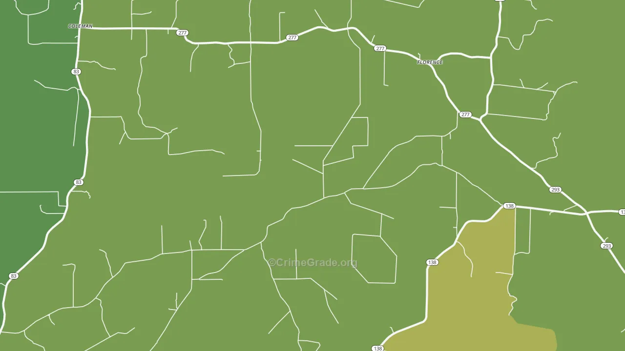 Florence, AR Map of Burglary Rates
