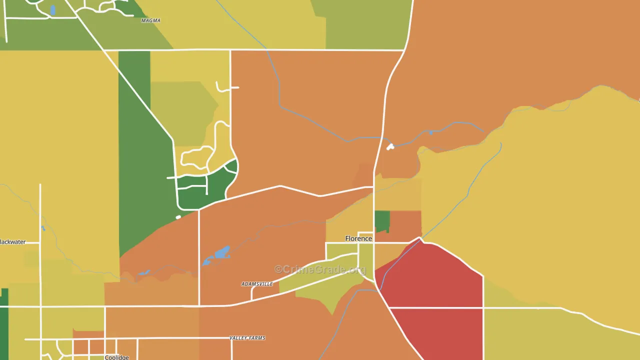 Florence, AZ Map of Burglary Rates