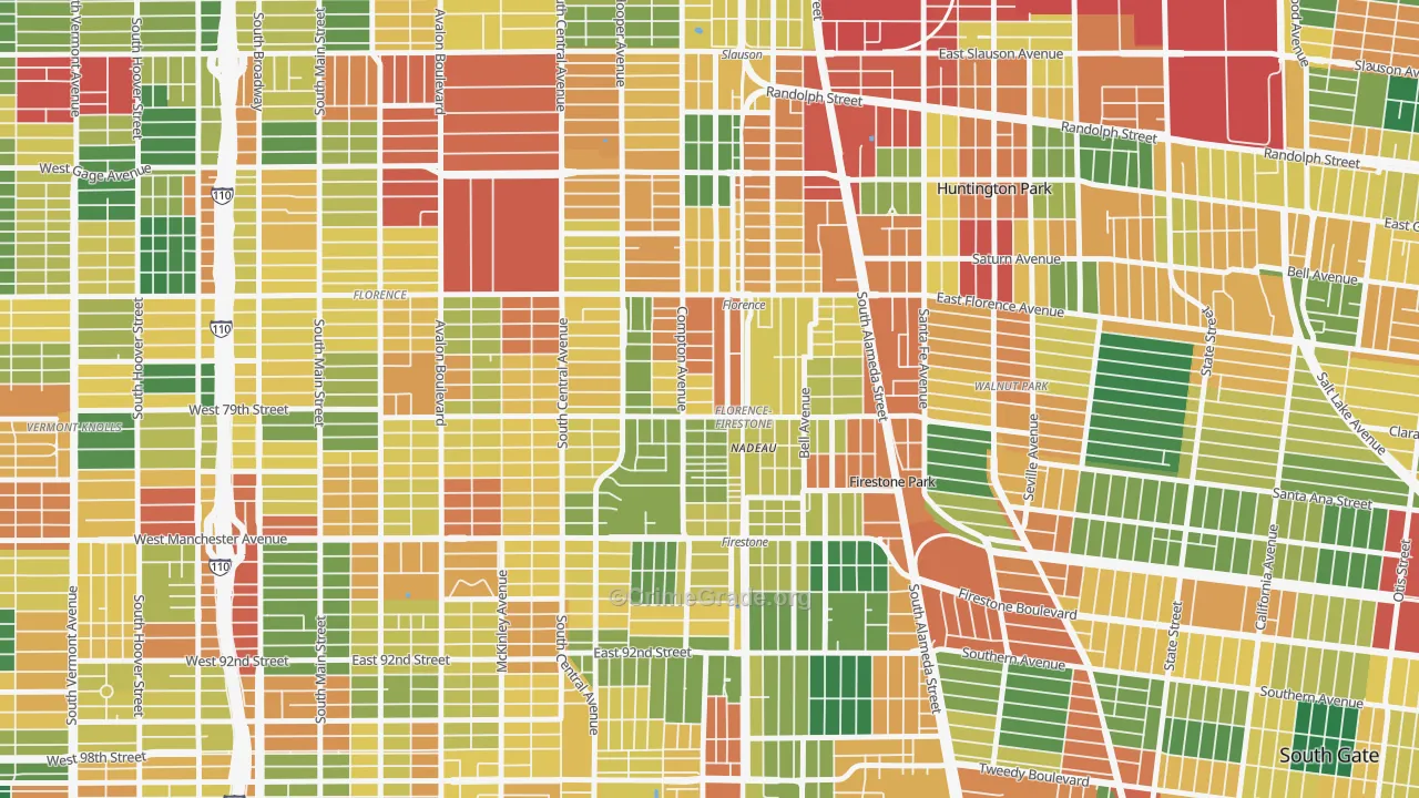 Florence-Graham, CA Map of Burglary Rates