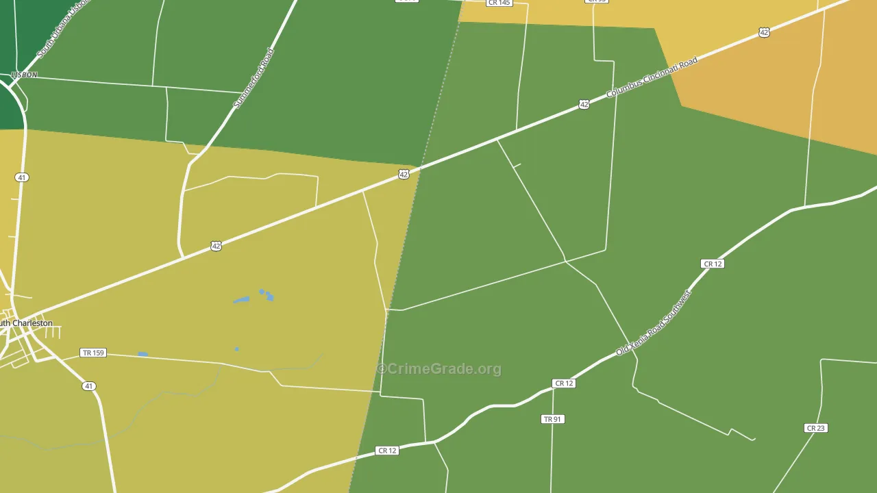 Florence, OH Map of Burglary Rates