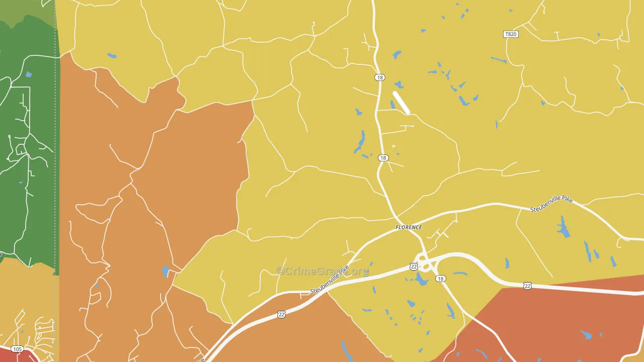 Florence, PA Map of Burglary Rates