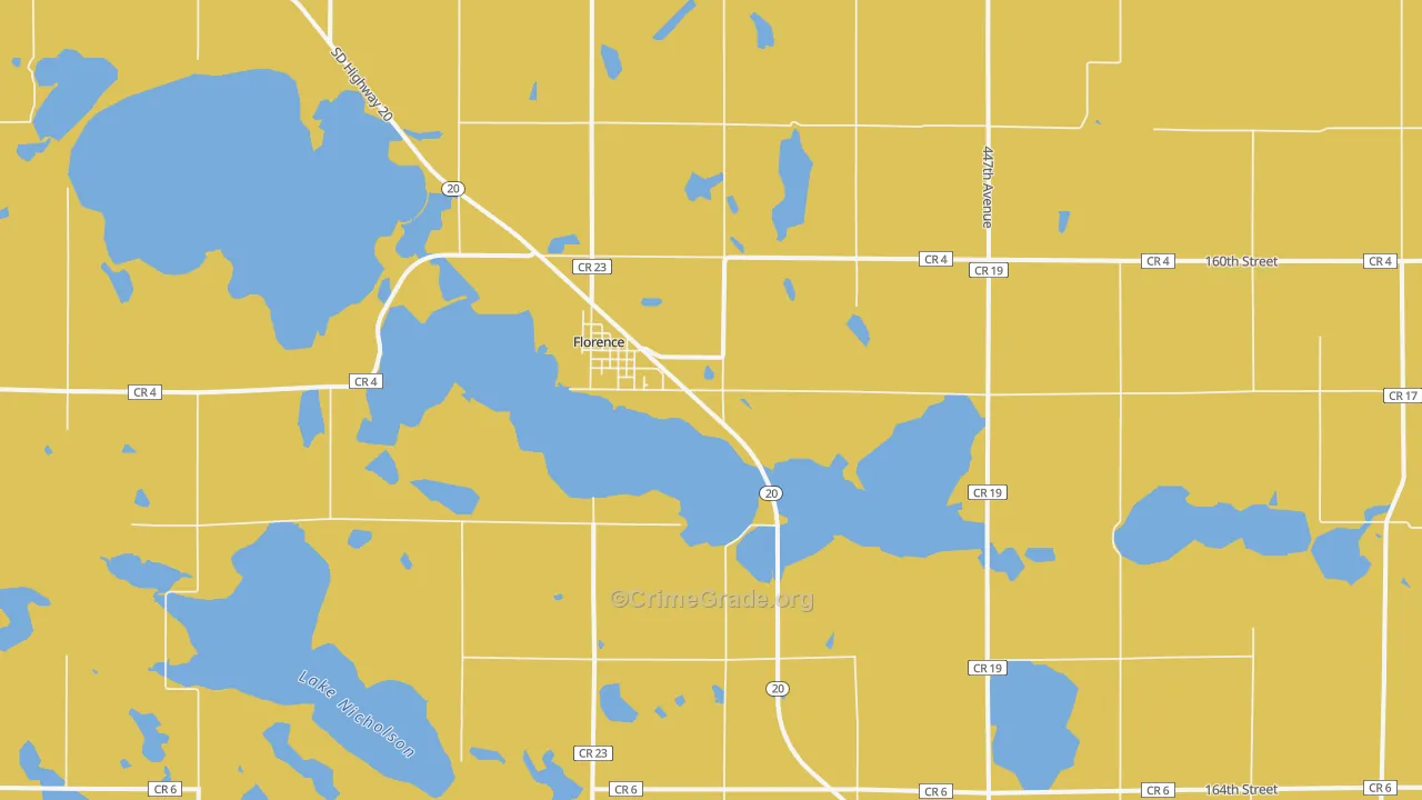 Florence, SD Map of Burglary Rates