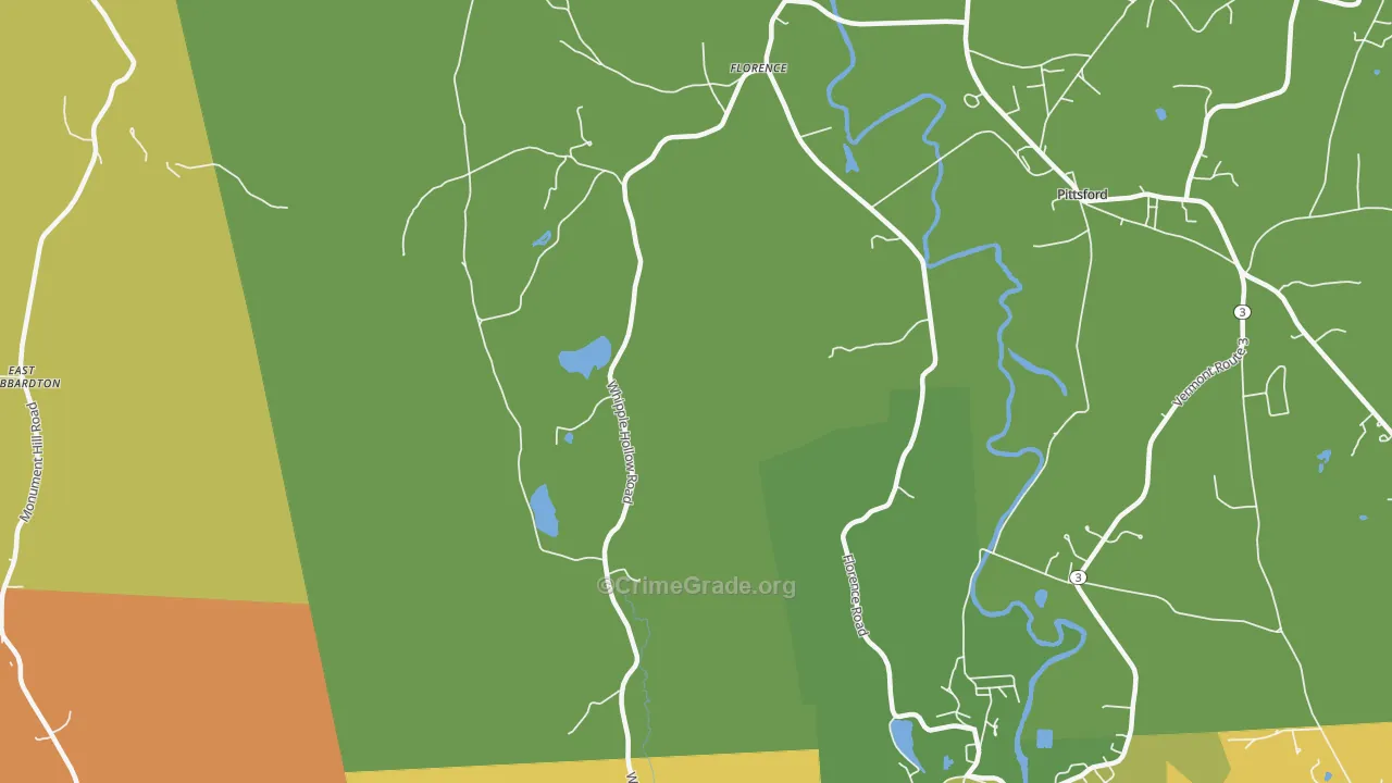 Florence, VT Map of Burglary Rates