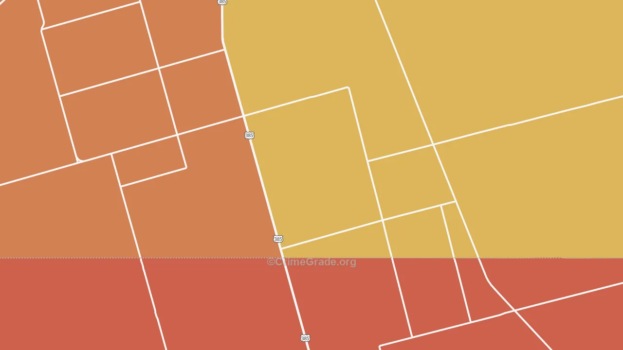 Florey, TX Map of Burglary Rates