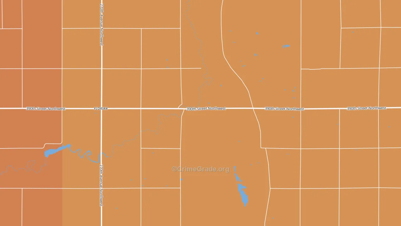 Florian, MN Map of Burglary Rates