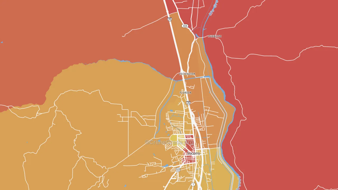 Florida, NM Map of Burglary Rates