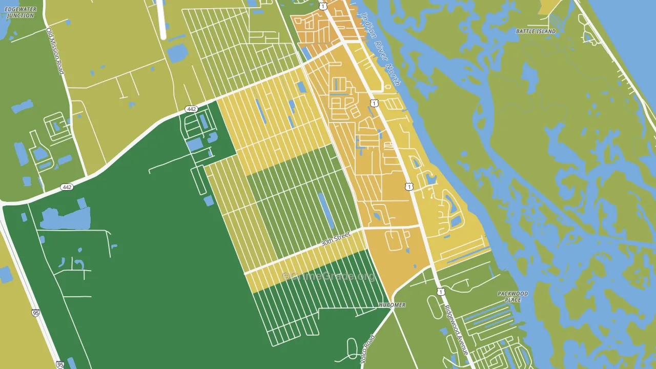 Florida Shores, Edgewater, FL Map of Burglary Rates