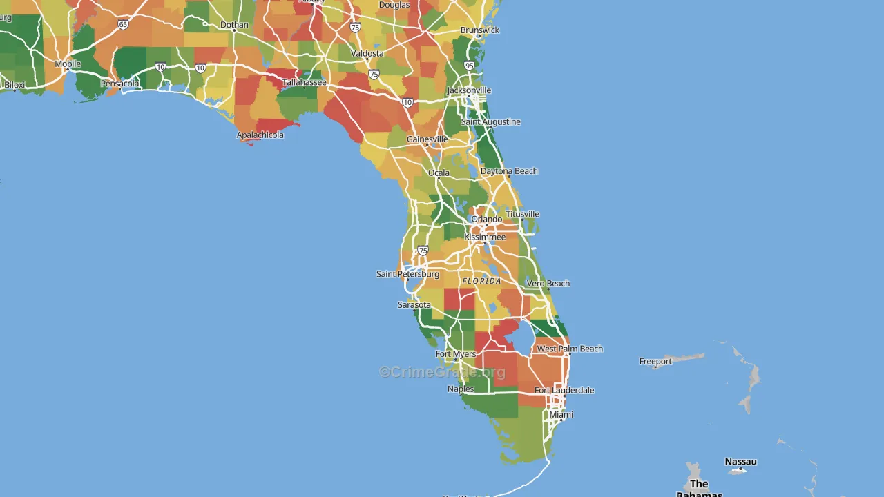 Florida Map of Burglary Rates