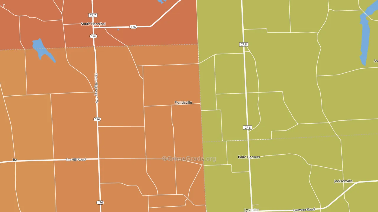 Floridaville, NY Map of Burglary Rates