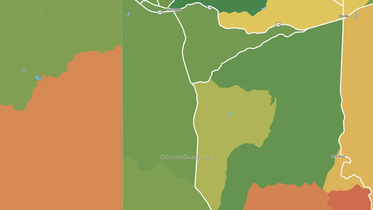 Florissant, CO Map of Burglary Rates