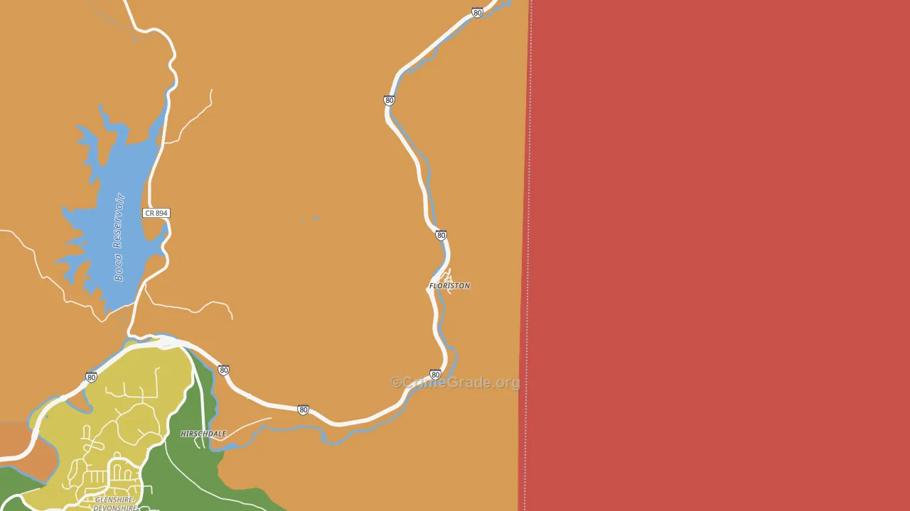 Floriston, CA Map of Burglary Rates