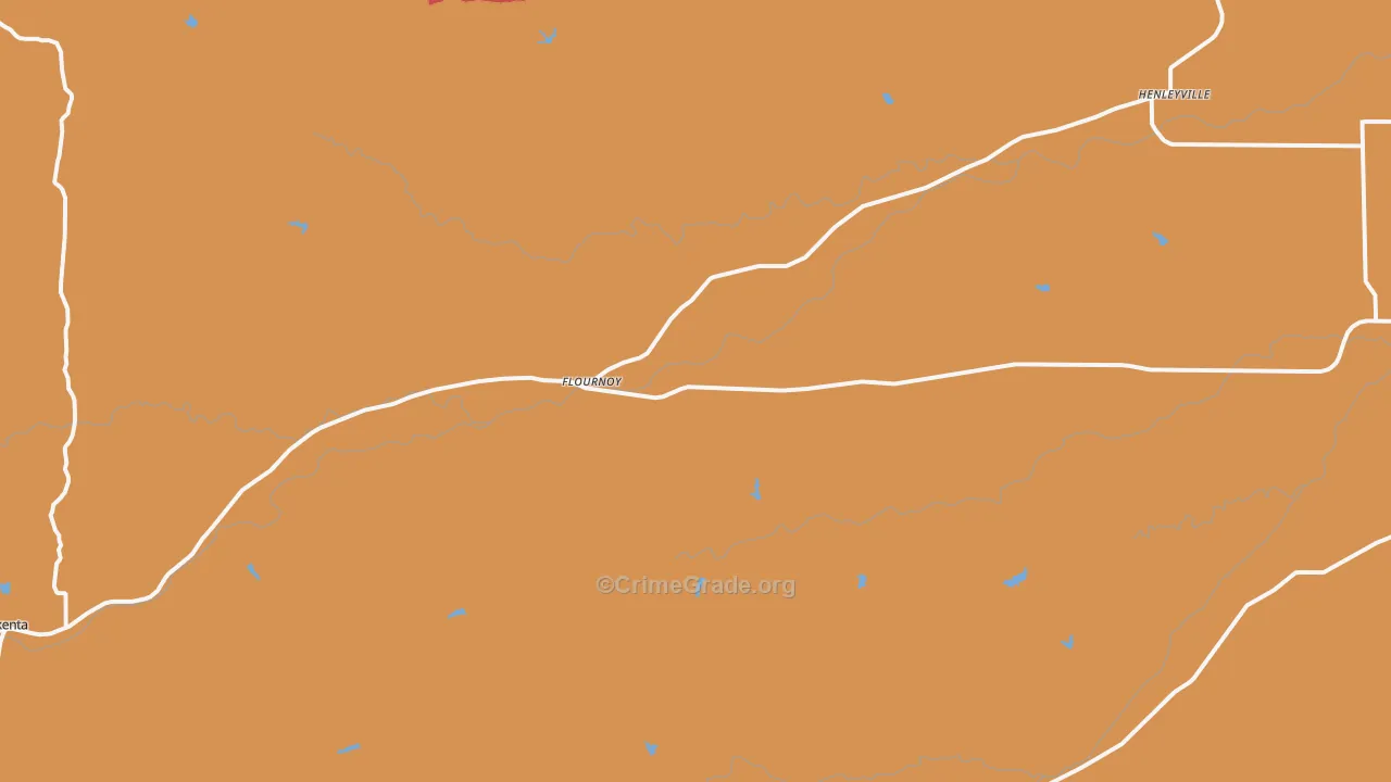 Flournoy, CA Map of Burglary Rates