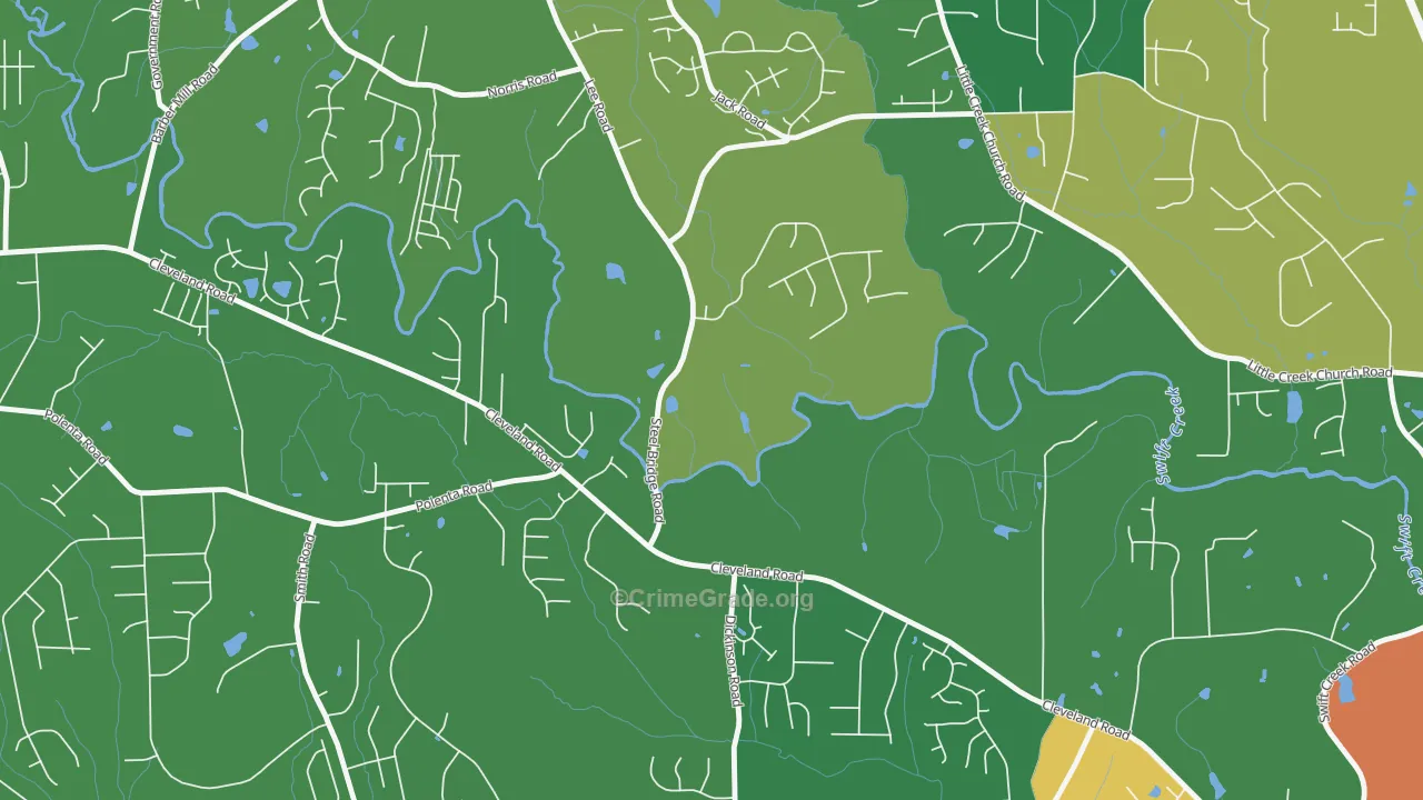Flowers, NC Map of Burglary Rates