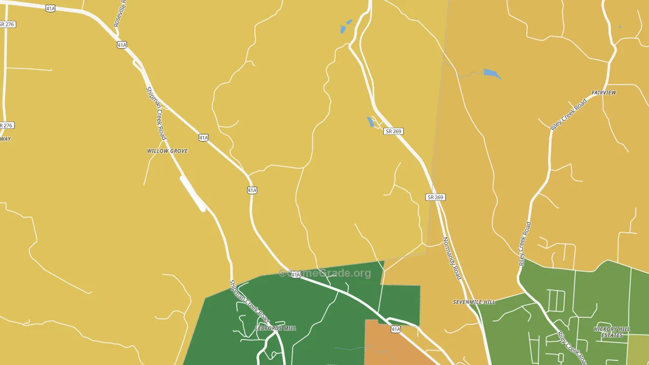 Flowertown, TN Map of Burglary Rates