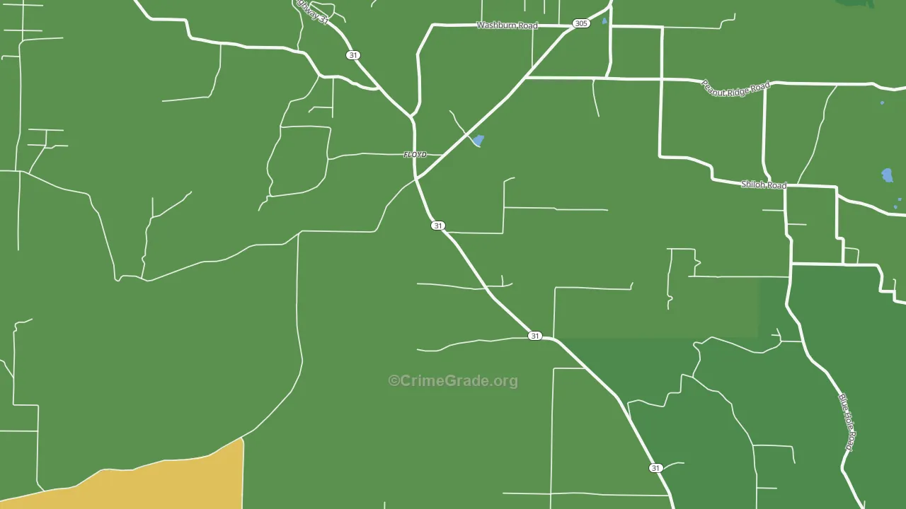 Floyd, AR Map of Burglary Rates