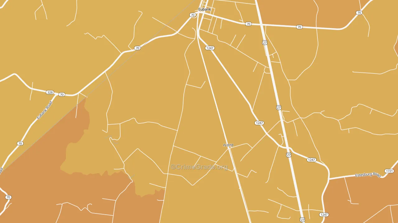 Floyd, KY Map of Burglary Rates