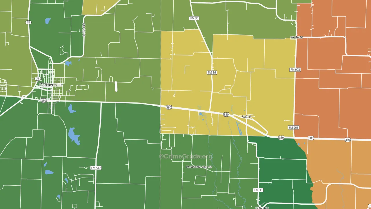 Floyd, TX Map of Burglary Rates