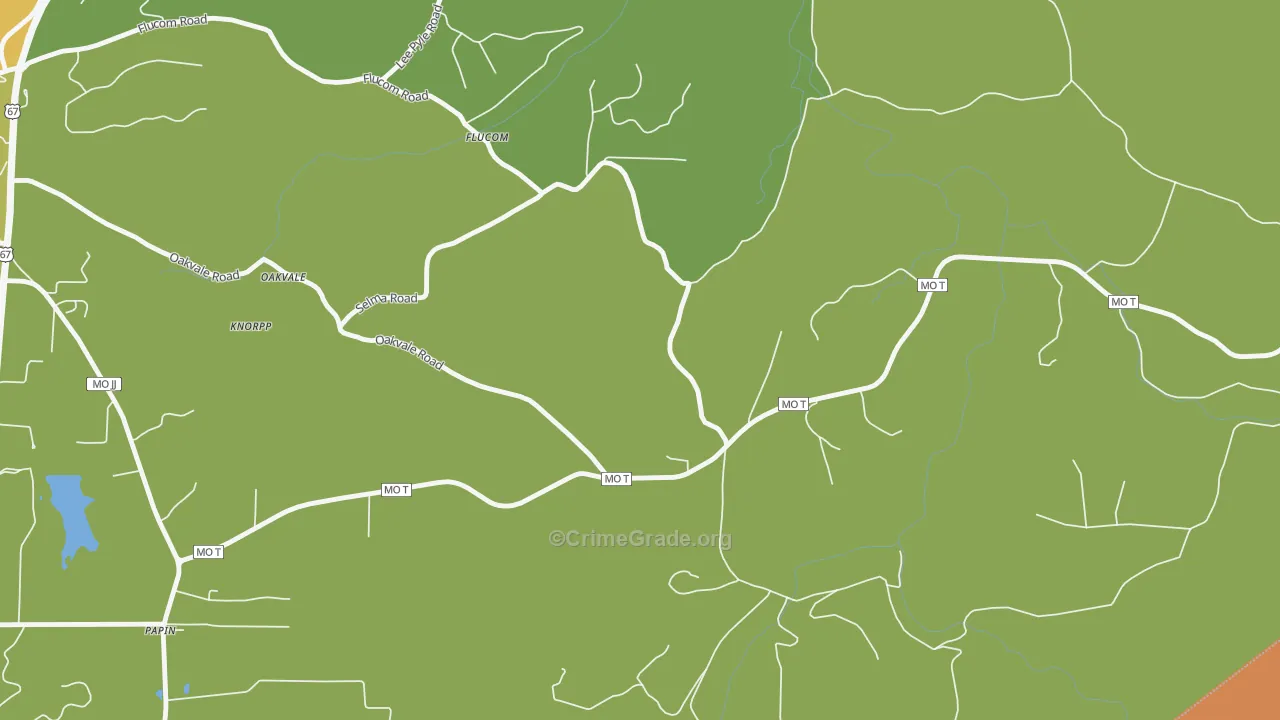 Flucom, MO Map of Burglary Rates