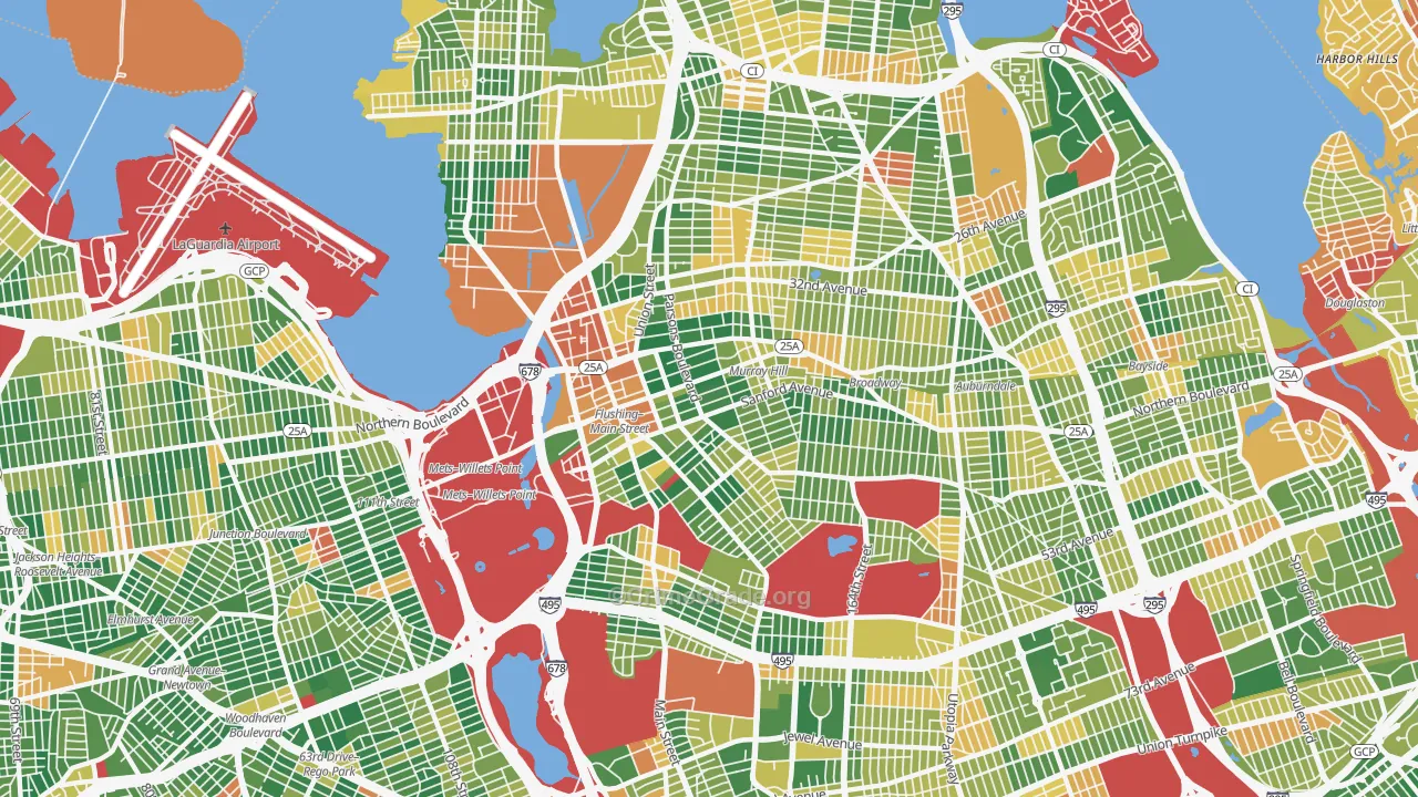 Flushing, Queens, NY Map of Burglary Rates