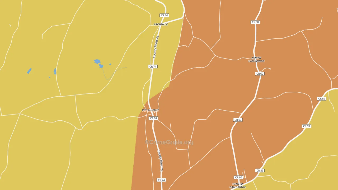 Fly Summit, NY Map of Burglary Rates
