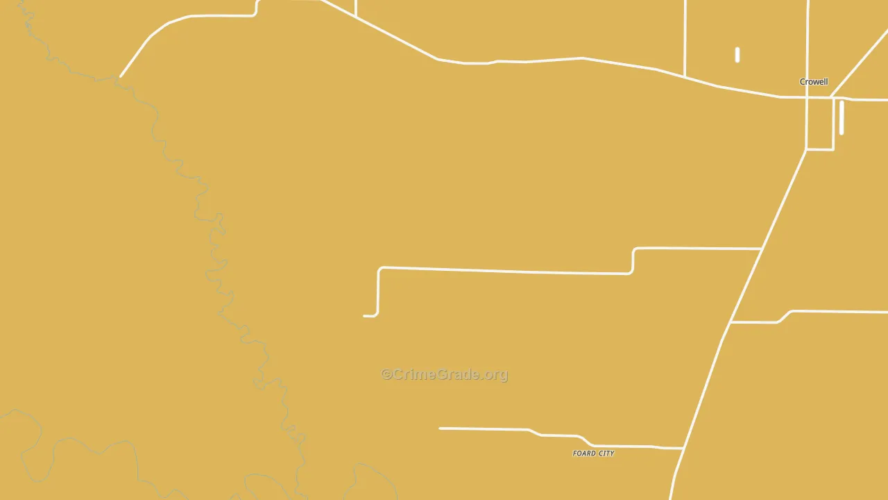 Foard City, TX Map of Burglary Rates