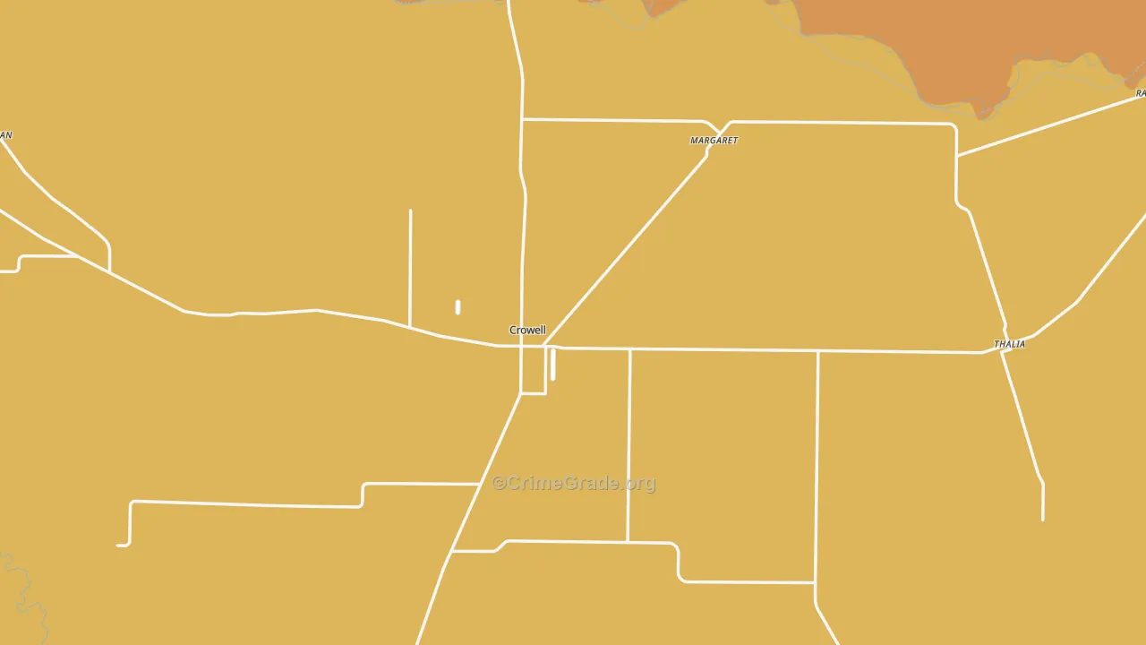 Foard County, TX Map of Burglary Rates