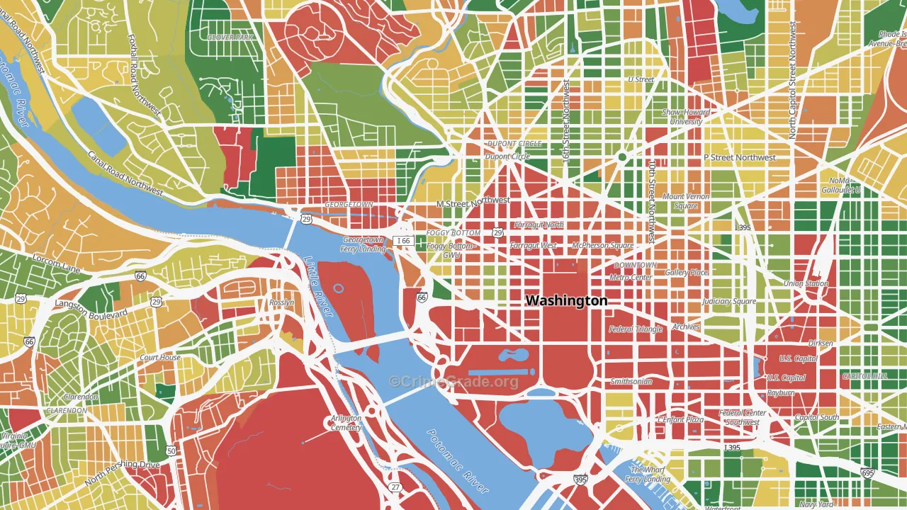 Foggy Bottom, Washington, DC Map of Burglary Rates