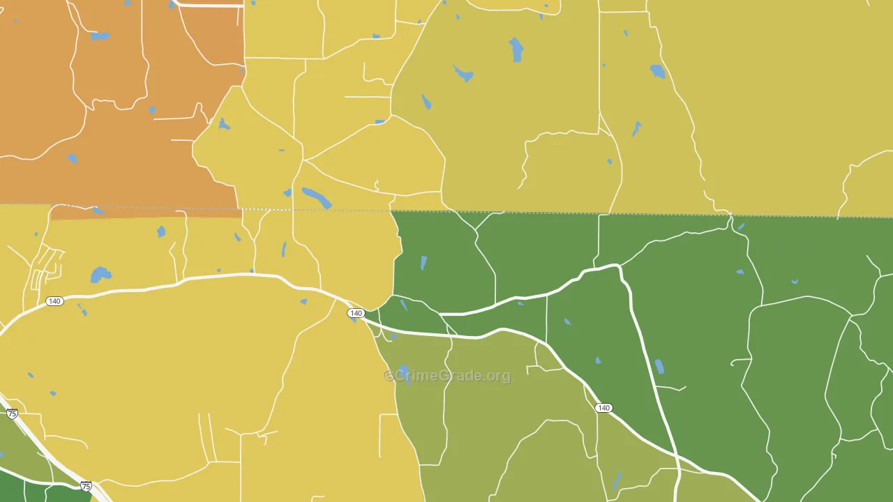 Folsom, GA Map of Burglary Rates