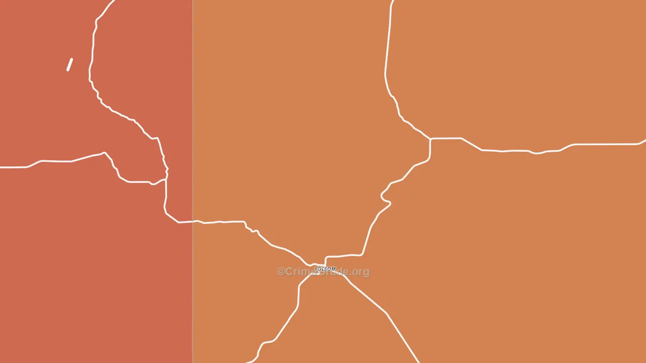 Folsom, NM Map of Burglary Rates