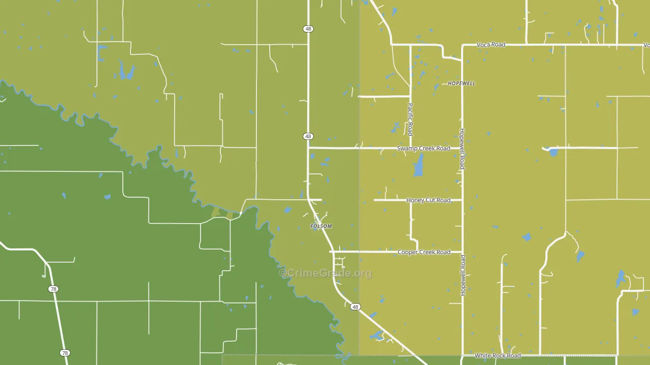 Folsom, OK Map of Burglary Rates